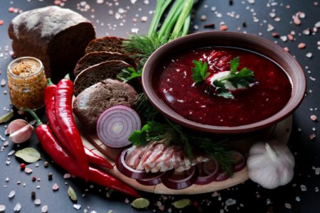 Red Borsch with Christmas Turkey