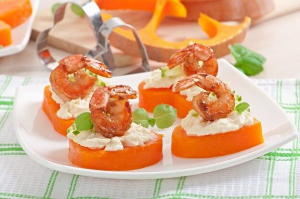 Pumpkin Hearts with Shrimps