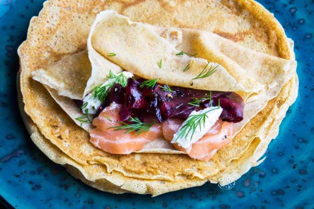 Crepes with Salmon and Beet