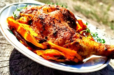 Roasted Chicken Thighs with Sweet Pumpkin