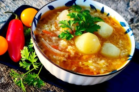 Lenten Sauerkraut Cabbage Soup with Millet