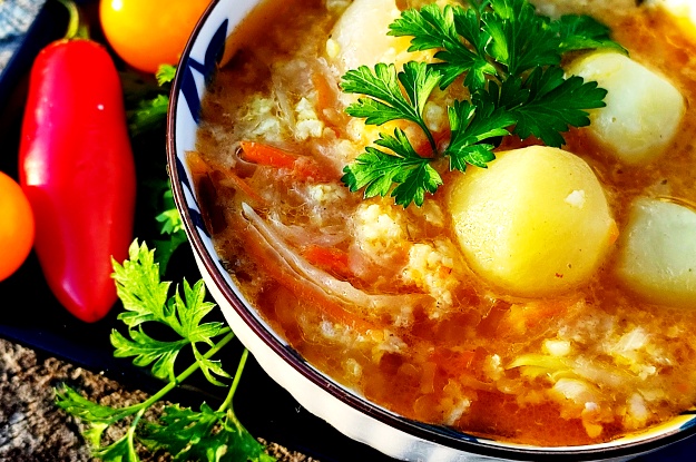 Lenten Sauerkraut Cabbage Soup with Millet 6